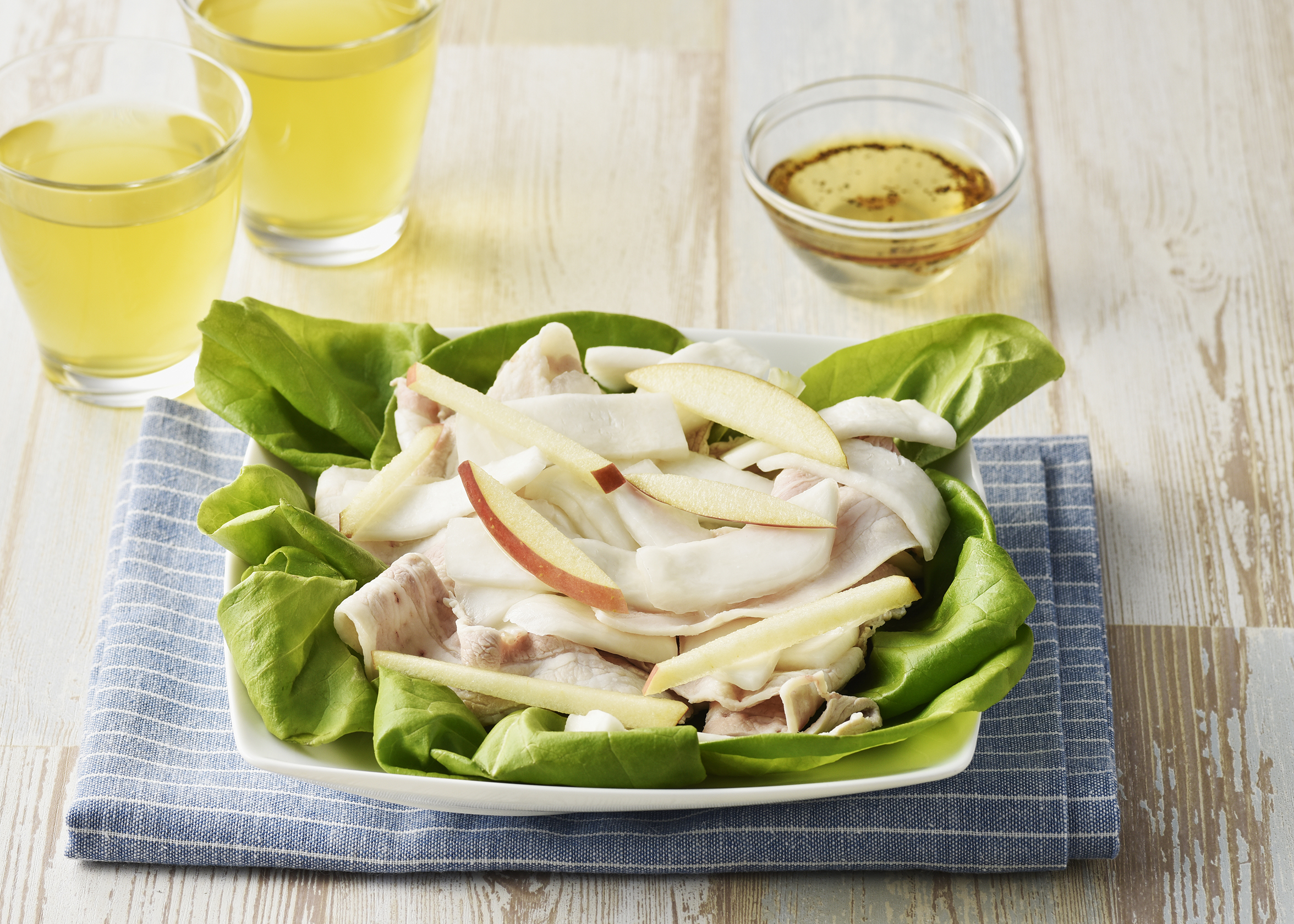 漬物レシピ リンゴと雪かぶらの豚しゃぶサラダ 株式会社丸越